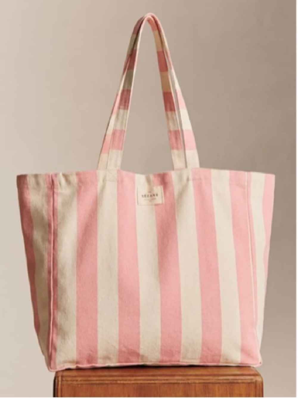 NWOT Sezane pink canvas tote bag